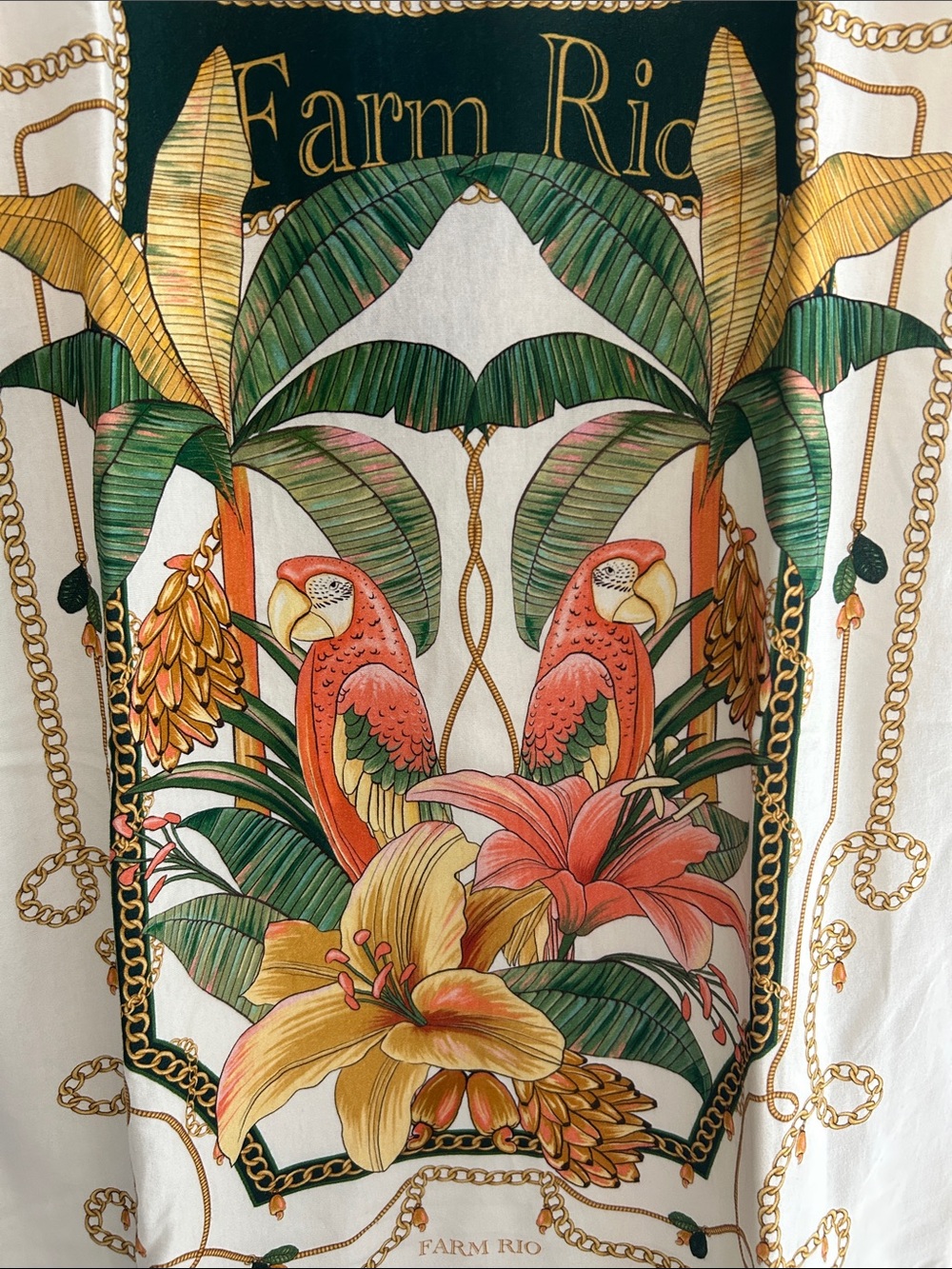 ⚜️ FARM Rio White Tank Mini T-shirt Dress with Beautiful Tropical Print - Picture 2 of 11